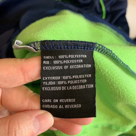 Seattle Seahawks Jacket Womens XL Navy Lime Fleece Lined Zip Up Track NFL - Picture 13 of 15